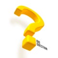 3d yellow question mark isolated on white background. Vector.